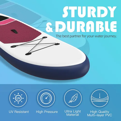 Miniatura 5 de Bifanuo Tabla de Paddle Inflable con Accesorios SUP y Mochila. Tablas de Paddle para Adultos. Cubierta Antideslizante, Postura Ancha, Aleta