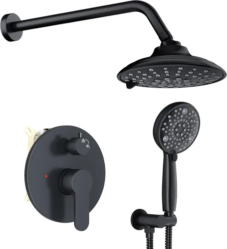 Miniatura 16 de EMBATHER Juego de grifos de ducha – Sistema de ducha de cabezal de lluvia con combo completo de mano de alta presión y kit de ajuste de válvula