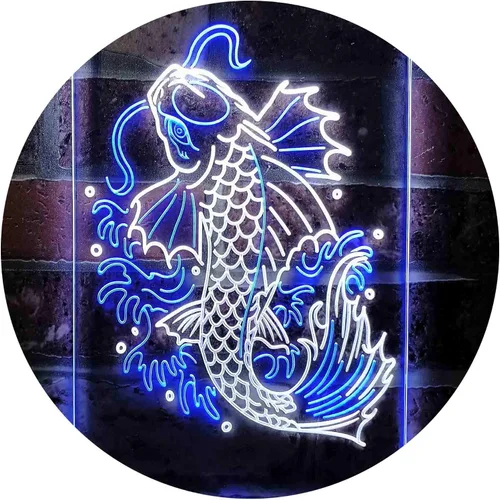 Miniatura 16 de ADVPRO Koi Fish Display - Letrero de neón LED de doble color, azul y rojo, 8 x 12 pulgadas st6s23-i3720-br