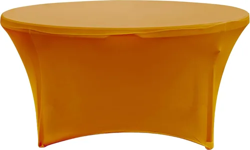 Miniatura 6 de Simply Elegant Mantel redondo ajustable de elastano Mantel para mesa de banquete, mantel de poliéster y elastano, para cumpleaños, quinceañera