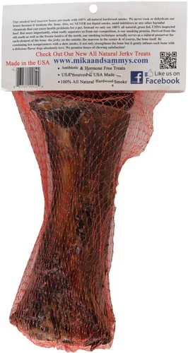 Miniatura 2 de Mika & Sammy's - Huesos de perro de médula de carne ahumada para masticadores grandes y agresivos, fabricados en Estados Unidos