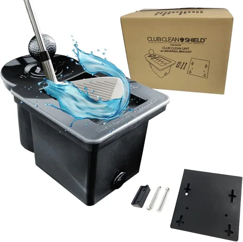 Club Clean – Original Golf Cart Ball & Club Washer Kit with Universal Bracket + Optional Custom Mounting Brackets – Fits EZGO RXV, Club Car Arandela