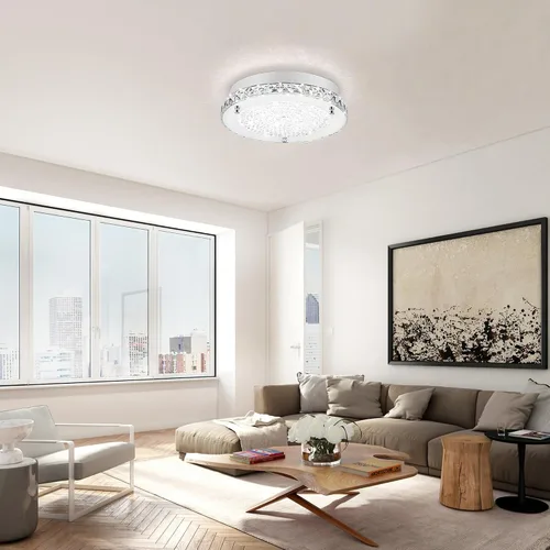 Miniatura 5 de Lámpara de techo de montaje empotrado, luces de techo cromadas de cristal para cocina, lámpara LED de dormitorio de 8.3 pulgadas para baño, pasillo