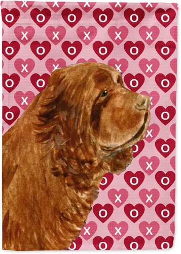 Miniatura 69 de Caroline's Treasures SS4484GF Bandera de jardín con diseño de bulldog inglés y corazones para el Día de San Valentín, bandera decorativa para patio