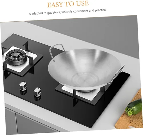 Miniatura 3 de Tofficu Wok - Sartén de acero inoxidable con asa