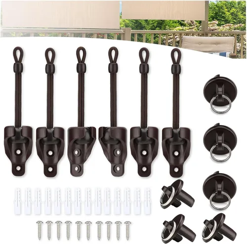 Miniatura 18 de Coolaroo - Piezas de repuesto para atar sombra y tapa de extremo con kit de anillo, resistencia a la intemperie, compatible con persianas