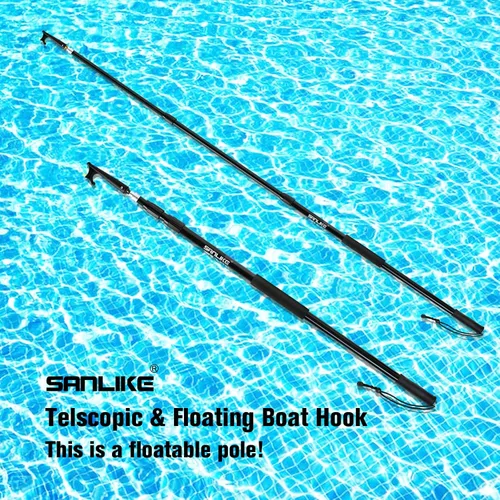 Miniatura 5 de SANLIKE Telescoping Boat Hook for Docking, Floating Fiberglass Dock Hook with Luminous Bead, Twist-Lock Extension Pole, Non-Slip Handle, Rustproof