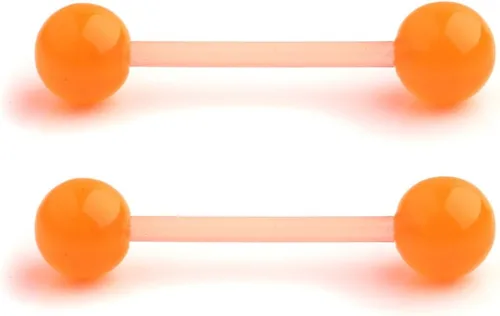 Miniatura 8 de Ruifan - Piercing para el pezón o la lengua de acrílico flexible que brilla en la oscuridad, de 0.49 oz y 0.630 pulgadas