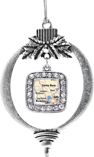 Miniatura 91 de Inspired Silver - Nana púrpura - Adorno de Navidad plateado - Adorno cuadrado para árbol de Navidad con circonita cúbica - Decoración colgante