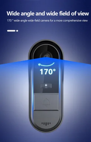Miniatura 3 de TKMARS Timbre de puerta inalámbrico con video, con video HD 1080P, audio bidireccional, ángulo de 170°, pantalla de 4.3 pulgadas, IPX65 impermeable