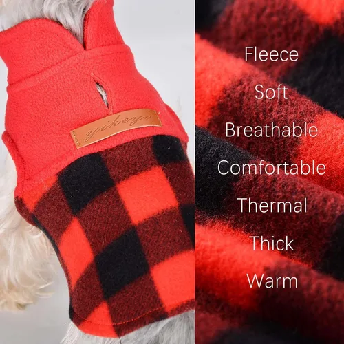 Miniatura 2 de Ropa de invierno para perro, chaleco de forro polar para perro, chaleco cálido y suave para perros pequeños y gatos, ropa para cachorros, gatitos