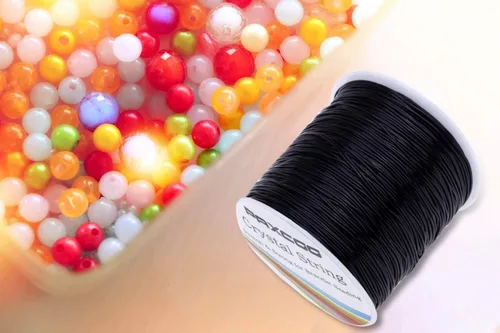 Miniatura 5 de Paxcoo Cuerda elástica para pulseras, 0.031 in, color negro, cuerda elástica para joyería, hilo para pulseras, collares, cuentas y fabricación