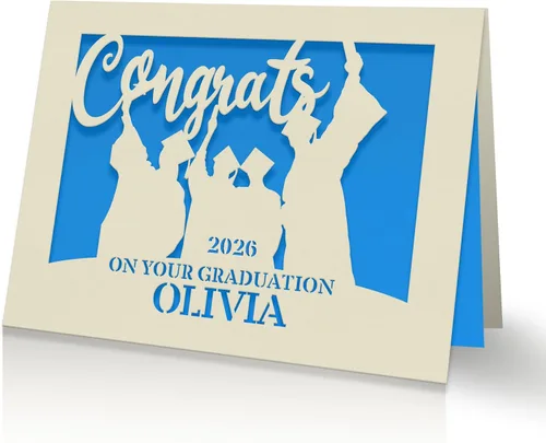 EDSG Tarjetas de graduación personalizadas, felicitaciones, regalo de graduación, suministros de decoración de graduación, corte de papel láser con