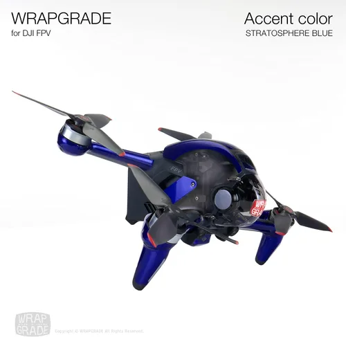 Miniatura 6 de WRAPGRADE Skin compatible con DJI FPV Color de acento (azul estratosfera)