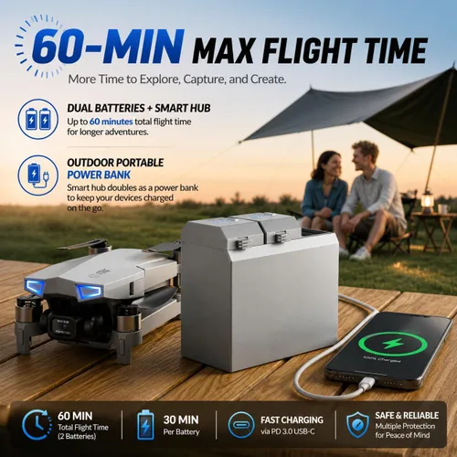 Miniatura 7 de Holy Stone HS790 GPS Dron con cámara 6K y cardán de 3 ejes, drones FPV RC cuadricópteros con cámara para adultos 4K/30FPS Video, transmisión