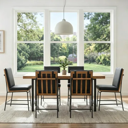 Miniatura 15 de HEAH-YO Juego de 2 sillas de comedor modernas, tapizadas de piel sintética con respaldo, sillas de comedor sin brazos para cocina, color negro