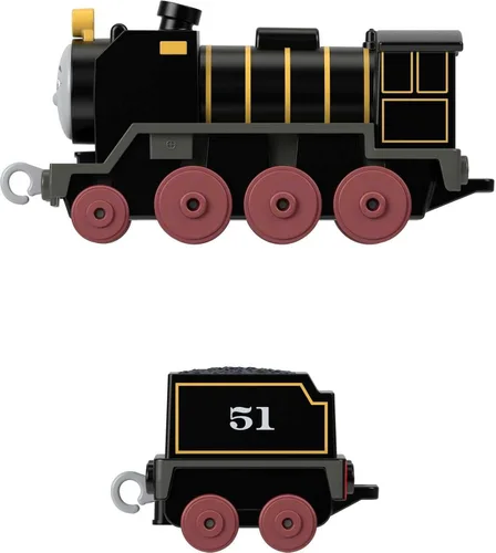 Miniatura 5 de Mattel Thomas & Friends - Tren de juguete, motor Hiro fundido a presión grande y auto de carga de la serie Classic & All Engines Go