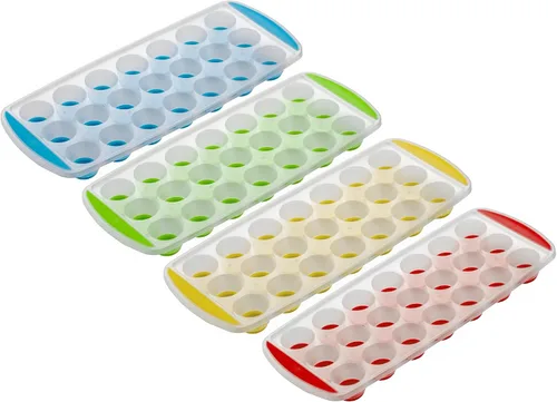 Black Duck Brand Mini bandejas redondas para cubitos de hielo de 11 pulgadas con parte inferior de silicona flexible (Juego de 4; colores