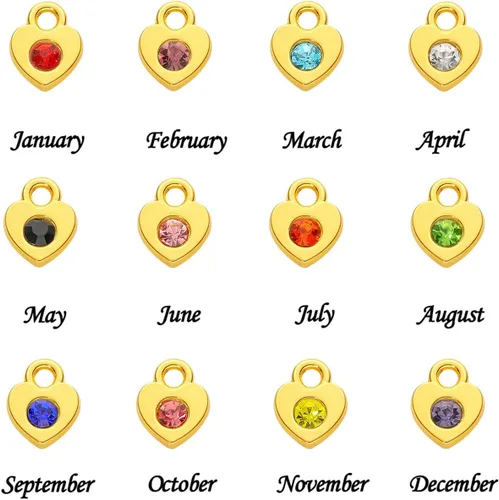 Miniatura 2 de BetterJonny 120 piezas de dijes de piedra natal de cristal, 12 colores de dijes redondos de cristal con anillos hechos a mano, dijes de joyería