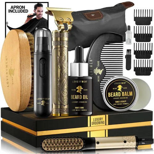 Kit de aseo para barba, ideas de regalo para el día del padre para marido, regalos de papá para el día del padre, recortadora de barba, recortadora