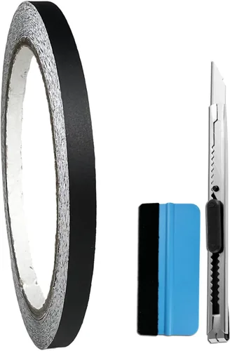 Miniatura 5 de LZLRUN - Rollo de cinta adhesiva de vinilo mate con liberación de aire color negro - Incluye juego de herramientas de instalación (1/2" x 30 pies)