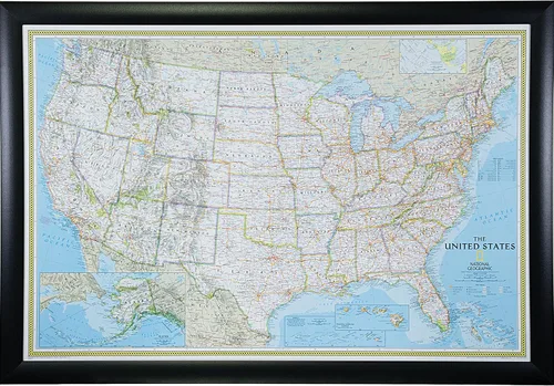 Miniatura 18 de Craig Frames mapa de viaje clásico de los Estados Unidos, Papel, 24 x 36 pulgadas