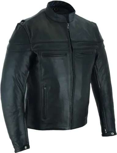 Miniatura 7 de Vance Leather Chaqueta Racer de cuero prémium con rejillas de ventilación para hombre