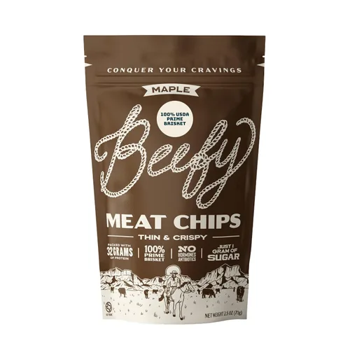 Miniatura 14 de BEEFY Meat Chips - Mostaza Miel - 2.5oz. 100% Prime Brisket. 13g de proteína por onza.