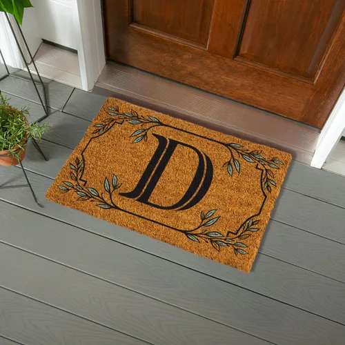 Miniatura 24 de Evergreen Flag Alfombra de puerta de fibra de coco monograma Letra B Alfombra para puerta delantera para interiores y exteriores 71x41 cm