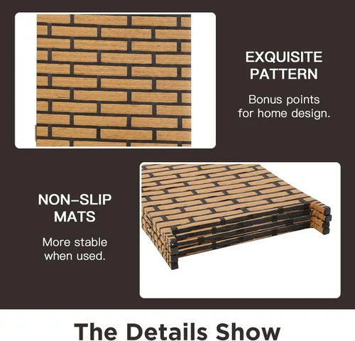 Miniatura 3 de Divisor de habitación Pantalla de madera de 4 paneles de malla de madera, diseño tejido de malla de madera, divisor de pantalla de habitación