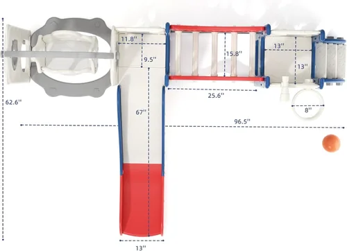 Miniatura 2 de KORIMEFA Juego de tobogán y columpio 11 en 1 para niños pequeños, tobogán para niños, juego de patio interior y exterior para niños de 1 a 3 años