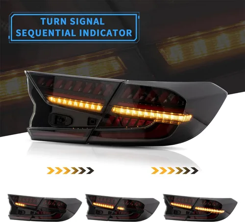 Miniatura 3 de VLAND Luces traseras LED compatibles con Honda Accord de 10ª generación 2018-2022 con escaneo dinámico de animación respiratoria DRL, con Humo