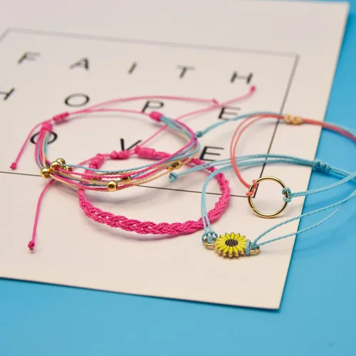 Miniatura 13 de String Boho Bracelet Ankle Adjustable Beaded Anklets,Handmade Surfer Beach Bracelets,Colorful Braided Bracelets String Rope Anklets Bracelets