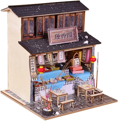 Miniatura 3 de Kit de casa de muñecas en miniatura con muebles, estilo chino 3D, casa de muñecas en miniatura de madera, kit de casa de muñecas en miniatura