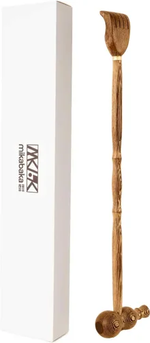 Miniatura 14 de Rascador de espalda con martillo de masaje, 100% madera natural para adultos, hombres y mujeres, 19 pulgadas de grosor extendido con masajeador