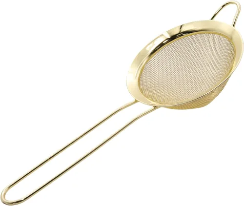Miniatura 8 de Colador de malla fina negra – Tamiz de mano de acero inoxidable 304, filtro de cocina pequeño para hornear, té y cóctel (8.3 pulgadas)
