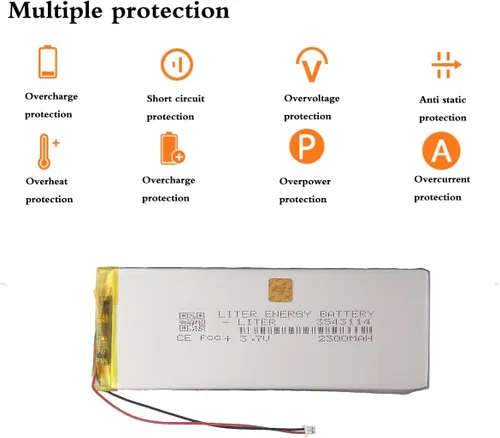 Miniatura 2 de 3.7V 3543114 2300mAh batería de iones de polímero de litio recargable batería de polímero con conector JST 0.049 in