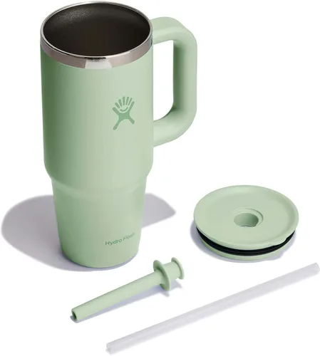 Miniatura 2 de Hydro Flask Vaso de Viaje con Asa, Tapa y Pajita - Acero Inoxidable Aislado en 24 Oz Aloe