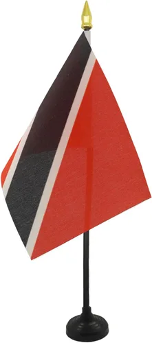 Miniatura 37 de Venezuela Old 7 estrellas con brazos Bandera de mesa 4'' x 6'' - Antigua bandera venezolana de escritorio 5.9 x 3.9 in - tapa de lanza dorada - AZ