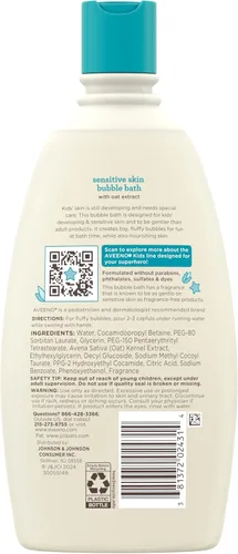 Miniatura 8 de Aveeno Kids Baño de Burbujas para Piel Sensible 19.2 Onzas
