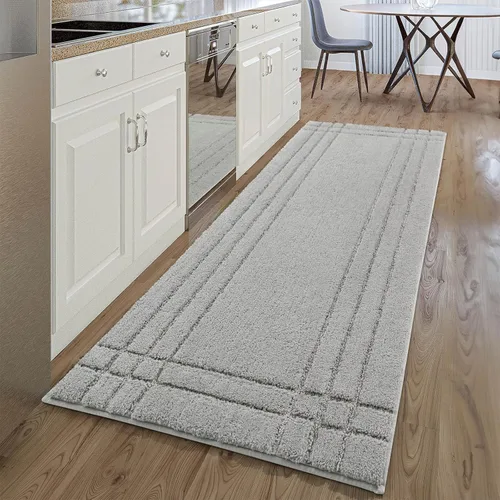 Miniatura 14 de Alfombras de baño negras, pequeñas alfombras de baño antideslizantes, alfombra de baño suave y peluda lavable para bañera y ducha, 18x24