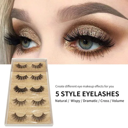 Miniatura 4 de DYSILK Pestañas de Visón de Aspecto Natural - Pestañas Postizas 5 Pares Pestañas 6D 5 Estilos Paquete de Pestañas Mixtas - Pestañas Wispy Pestañas 5