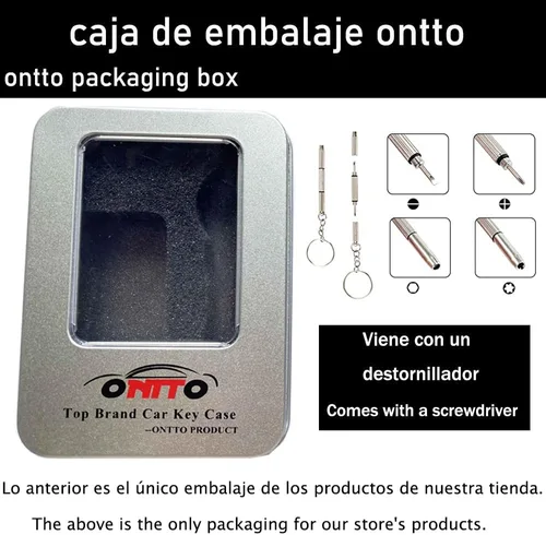 Miniatura 3 de ontto Funda para Llaves Compatible con Land Rover Estuche de Llave de Metal y Cuero Portallaves con Llavero