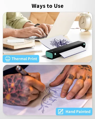 Miniatura 8 de Phomemo 35 hojas de papel para plantillas de tatuaje, papel de transferencia para tatuar, compatible con Itari M08F, TP81, TP83, A886, A887