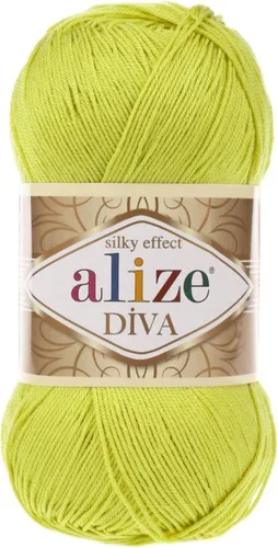 Miniatura 16 de Alize Diva Silk Effect 100% hilo acrílico de microfibra, 1 madejas de bola de 3.53 oz 383yds color (1 - crema)