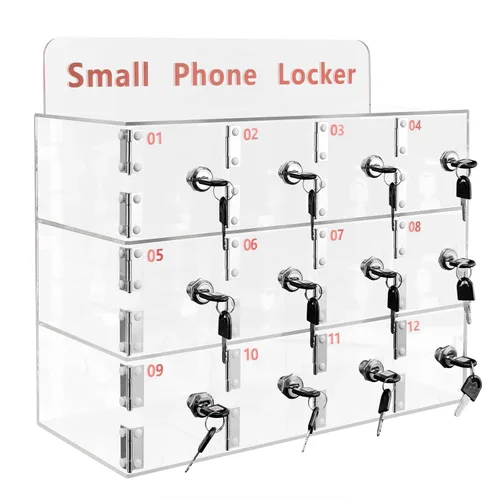 Miniatura 3 de Armario de almacenamiento para teléfono celular, armario transparente montado en la pared, gabinete de almacenamiento para teléfono celular, soporte