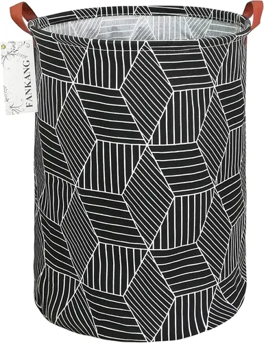Miniatura 27 de Canasto plegable para almacenamiento con revestimiento de polietileno impermeable, tamaño grande cesto de lona para cuarto del bebé, lavandería