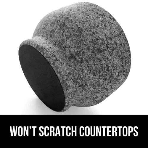 Miniatura 4 de GORILLA GRIP Juego de mortero y mazo XL de servicio pesado con base antideslizante, 4 tazas, 100% piedra de granito molcajete tazón de guacamole