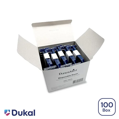 Miniatura 2 de Dukal DR05 Dawn Mist - Maquinilla de afeitar desechable estándar, doble hoja, mango azul, paquete de 2000