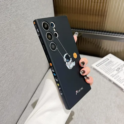 Miniatura 25 de Yonds Queen Funda ultra linda para Samsung Galaxy S22, diseño de astronauta de dibujos animados, diseño de cohete espacial, cubierta de parachoques
